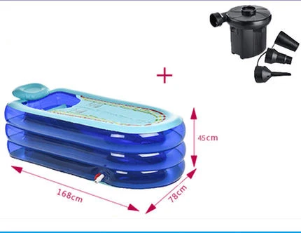 Удлиняющая надувная ванна для взрослых, утолщенная Складная Ванна для увеличения, пластиковая Ванна для взрослых - Цвет: blue