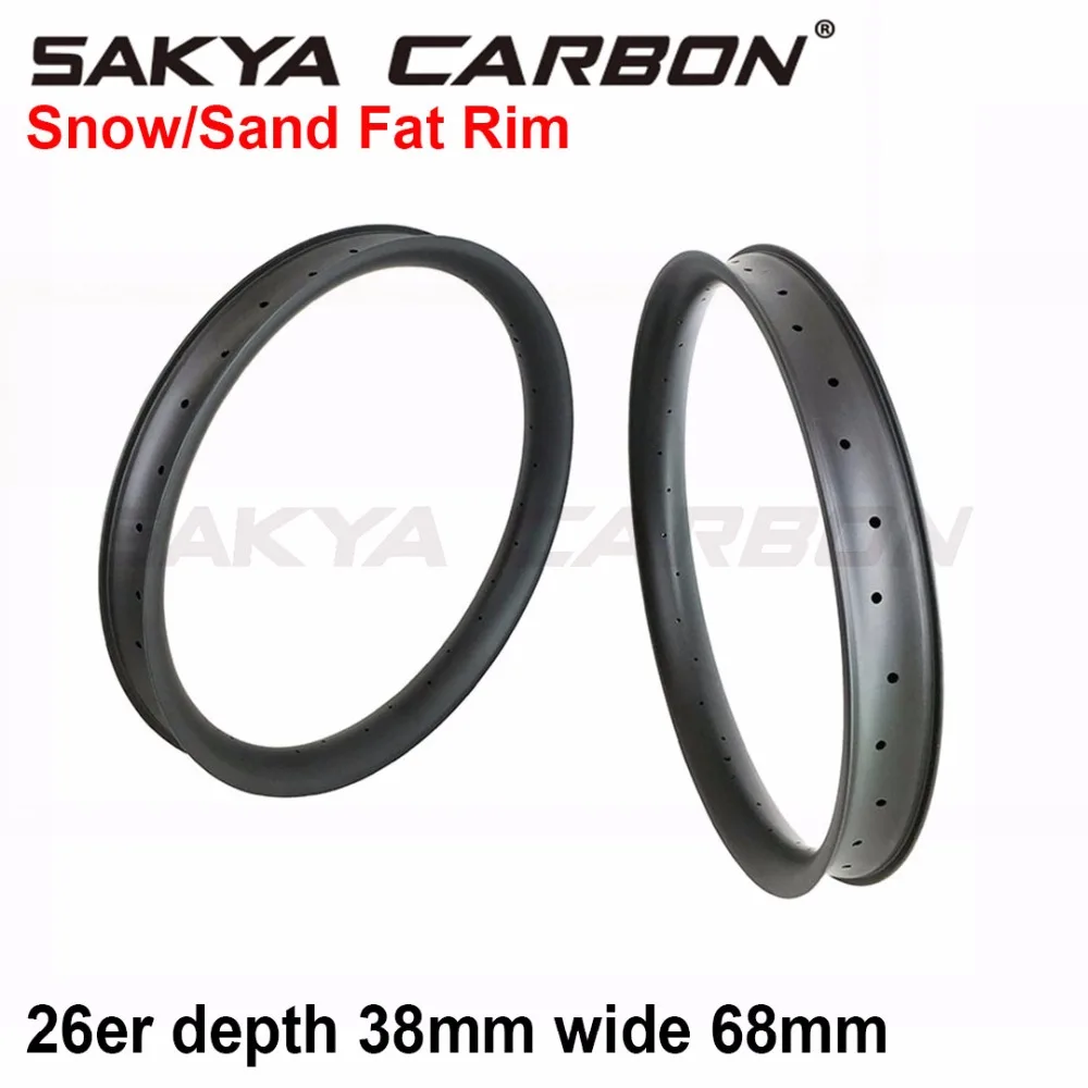 Велосипедный обод Sakya Carbon 26er колеса для снежного велосипеда без косточек ширина 68