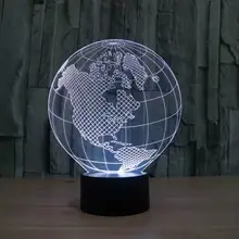3D visual effect America map shape globe shape LED night light for decoration ball atmosphere DIY night lamp