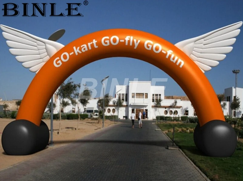 Customized free standing special angle wing shaped inflatable arch with feet for advertisement | Дом и сад