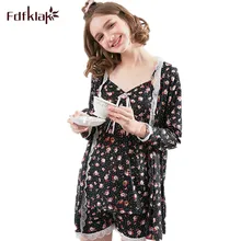 Fdfklak винтажная Домашняя одежда с принтом для женщин, комплект из 3 предметов, пижама, шорты, Пижама для женщин, летняя одежда для сна, Пижама для женщин