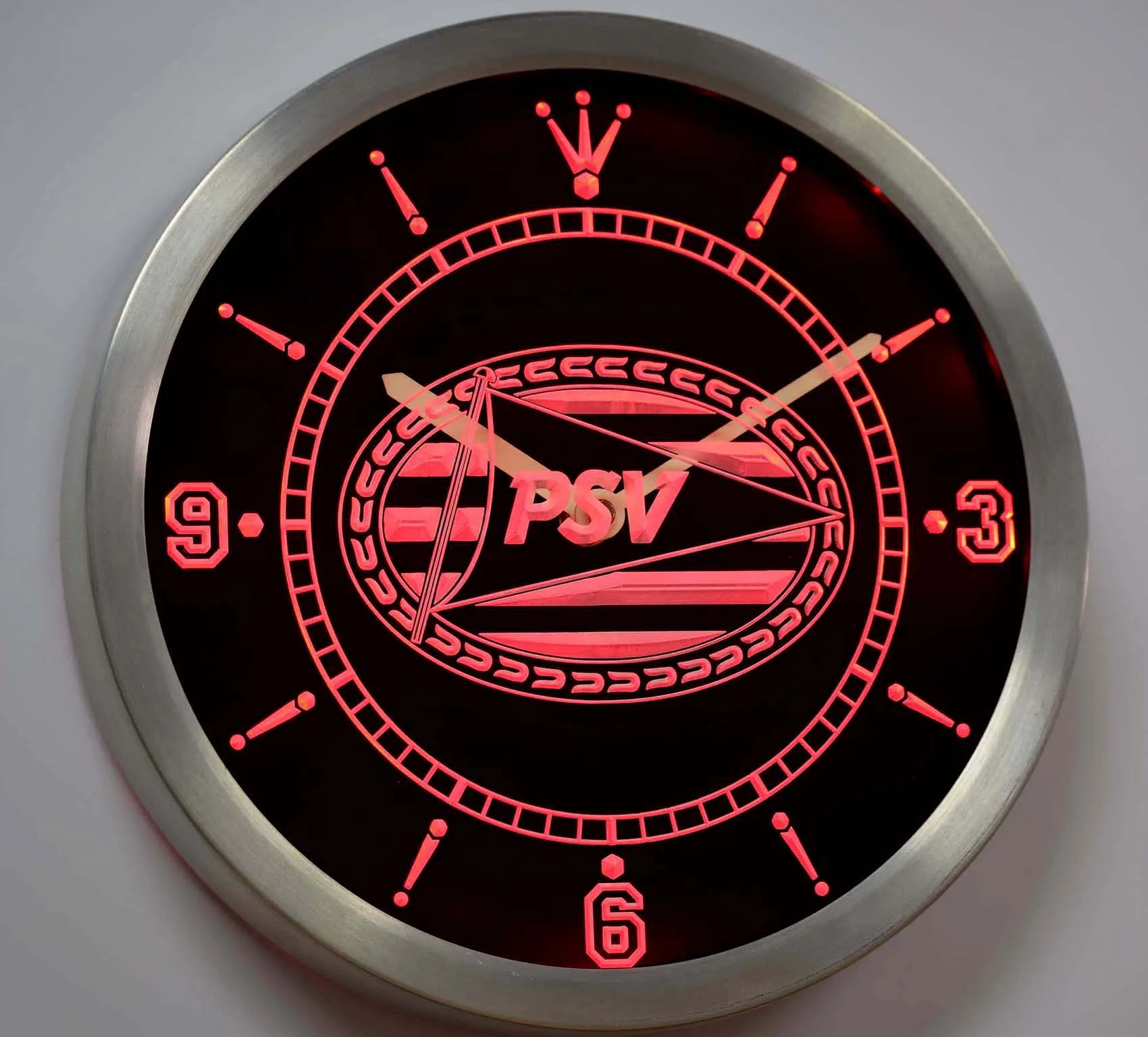 Nc1010 psv Eindhoven Спорт Vereniging Eredivisie неоновая вывеска светодиодный настенные часы