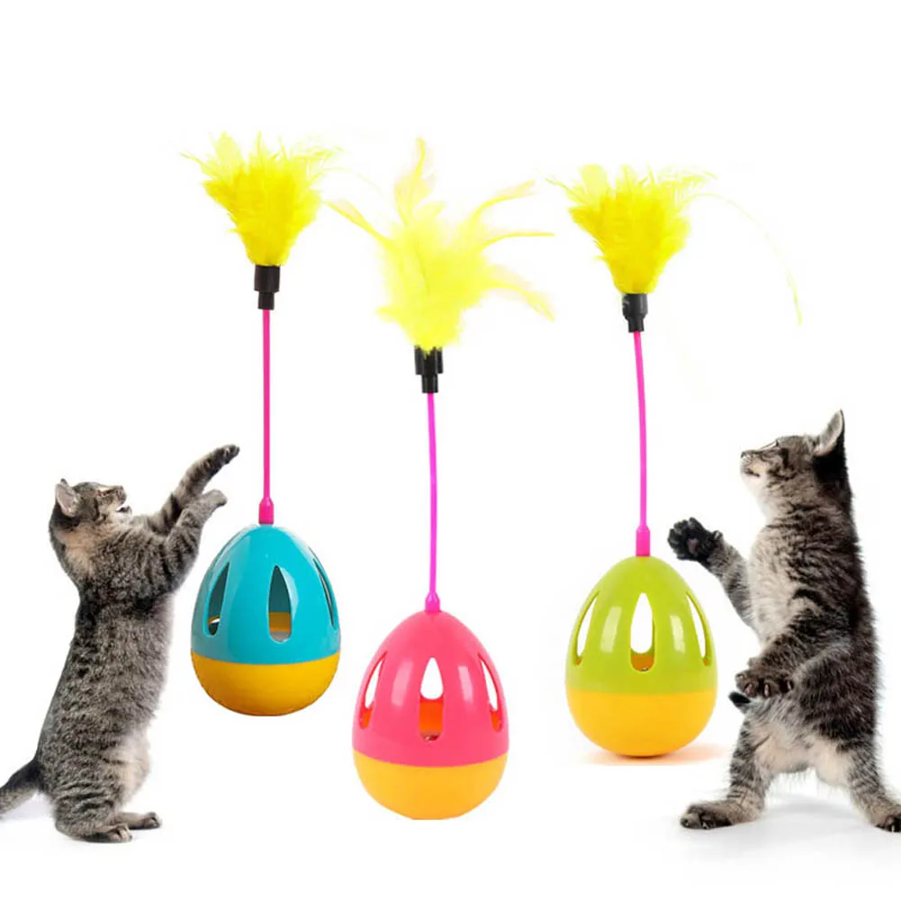 Funny Pet Cat Toys Tumbler Ball Toy Funny Teaser Wobble Toy with Color