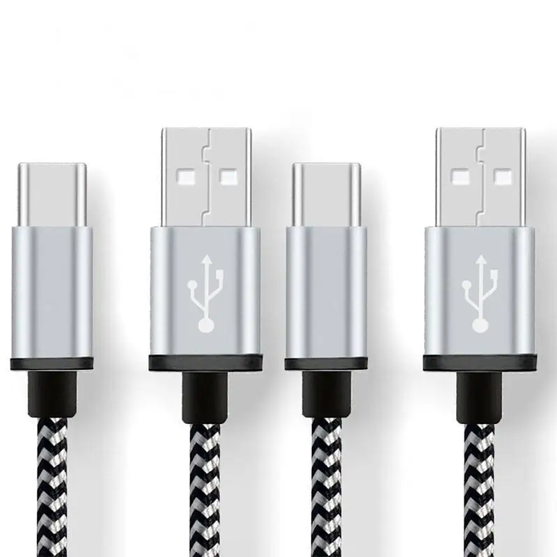 HobbyLane حبل مضفر من النايلون USB كابل الشاحن شاحن يو اس بي نوع-c 3.1 مزامنة بيانات كابل شحن الحبل لسامسونج غالاكسي d15