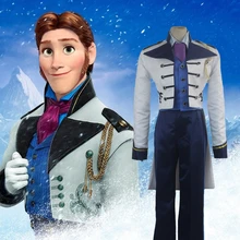 Костюм снежного принца Ханса, плащ, костюм для косплея, куртка, жилет, штаны, рубашка, костюм на Хэллоуин, униформа для мужчин