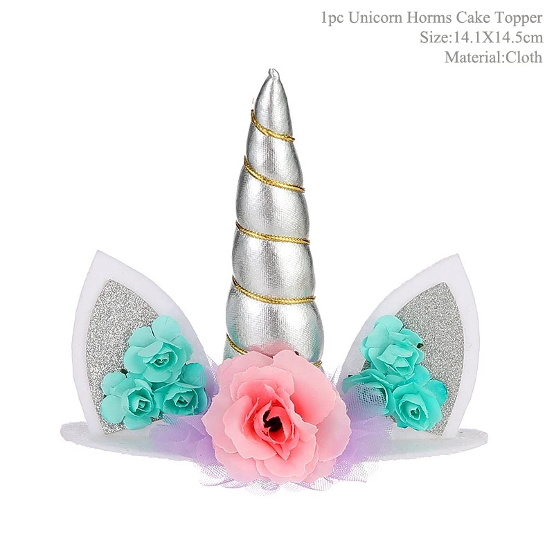 Taoup повязка на голову с единорогом, вечерние украшения на день рождения для детей, декор в виде единорога Horms, праздничные вечерние принадлежности для детского душа - Цвет: Unicorn Topper 4