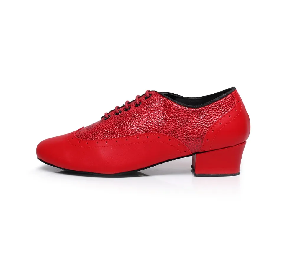 Новая мужская обувь для латинских танцев из натуральной кожи, бальные туфли Красного и кофейного цвета, танцевальная обувь на плоской подошве для мужчин, каблук 4 см, ручная работа, 1705
