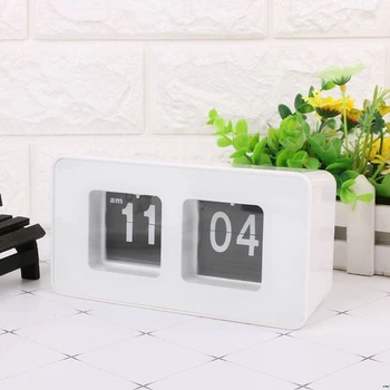 

Retro Auto Flip Clock Number Classic Stylish Modern Desk Wall Clock Home Decor