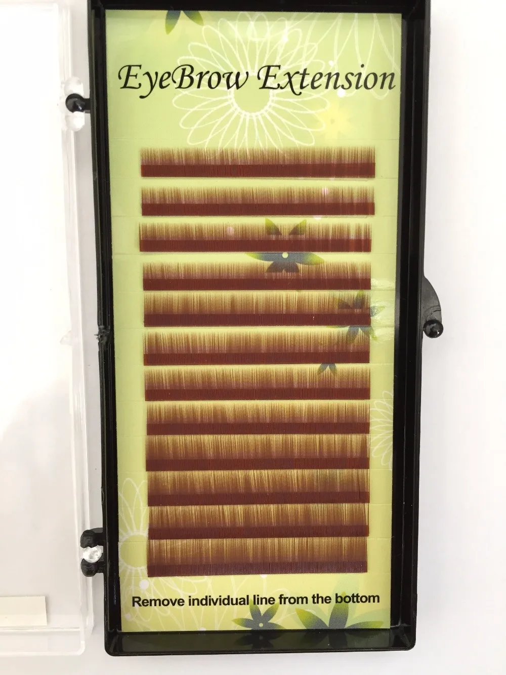 

Free shipping 1 tray/Lot High-end Eyebrow Extensions black/ dark brown/medium brown/light brown all size available