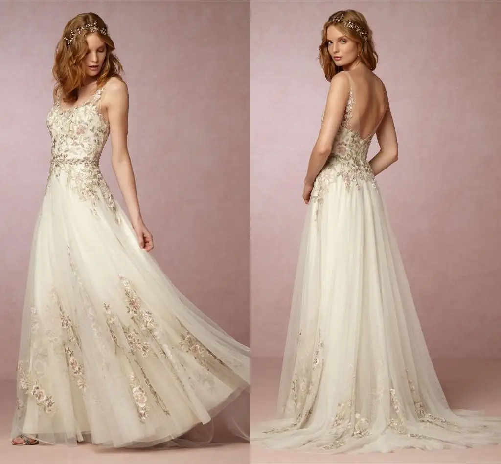 Floral Beach Wedding Dresses 4