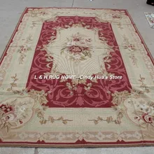 6'x9' 10 K рукодельные ковры розовый цветочный дизайн красное поле Новая Зеландия шерсть ручная работа