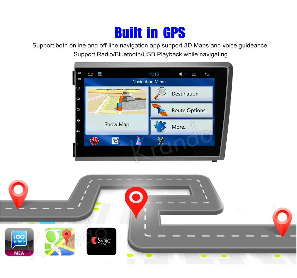Krando android big screen car navigation system volvo S60  V70 2001 2002 2003 2004
