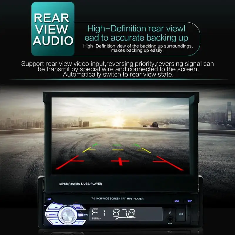 " складной сенсорный экран 1Din стерео MP5 плеер RDS AM FM радио Bluetooth 4,0 USB/TF/AUX аудио видео плеер с пультом дистанционного управления