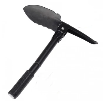 

Hot sale Multi-function Portable Folding Camping Shovel Survival Spade Trowel Dibble Pick Emergency Garden Outdoor Tool(black)