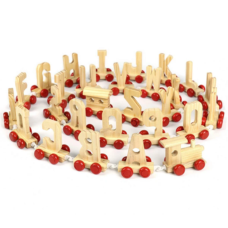 wooden letters train
