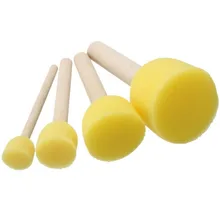 4 шт./компл. желтый кисть-губка Деревянный инструмент для рисования инструмент граффити Дети Diy Набор для рисования кисти раскраски для детей