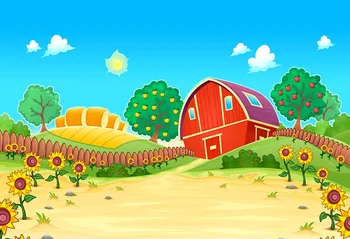 

Vinyl Farm Theme Photography Backdrop Barnyard House Kids Birthday Background Photo Studio Photobooth LV-492