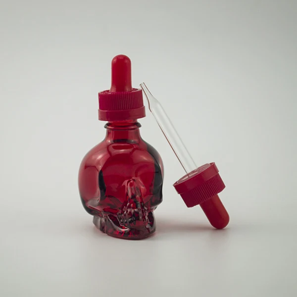 

10pcs * 1oz Red Skull Glass Dropper Bottle 30ml E-liquid Vape Skull Head Ejuice Drop Bottle E-liquid Flavor Oil Bottle