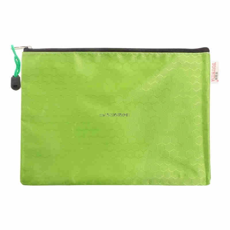 A5 Водонепроницаемая папка для документов прочный briefcasezipper файл карманный органайзер для хранения для офиса, школы - Цвет: Зеленый
