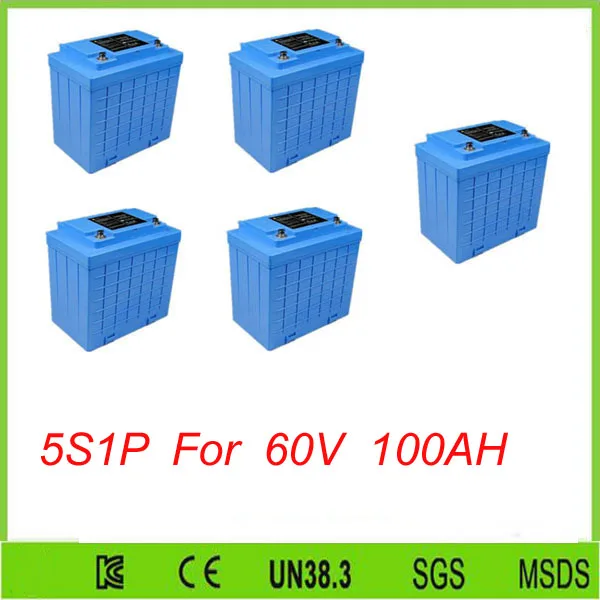 5pcs 5S1P 12V 100ah   Long Cycle Life Solar Lifepo4 12v 100ah Deep Cycle Battery For 60V 100ah Lifepo4 battery pack