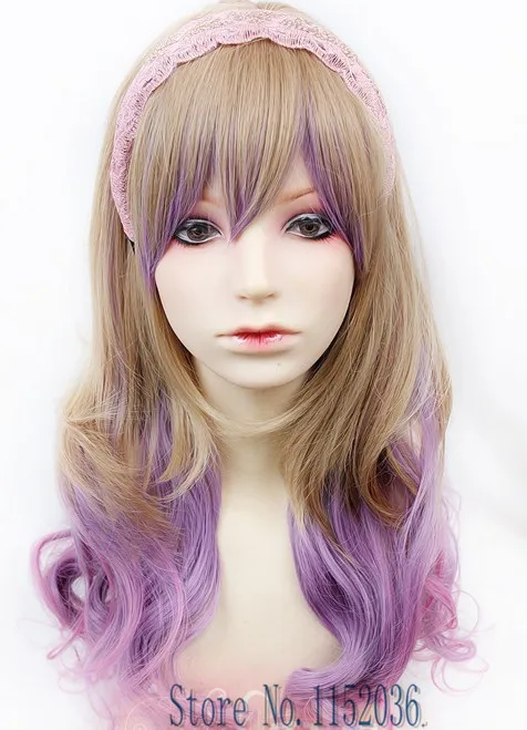 Free shipping Long Multi-Color Beautiful lolita wig Anime Wig Support wholsale |