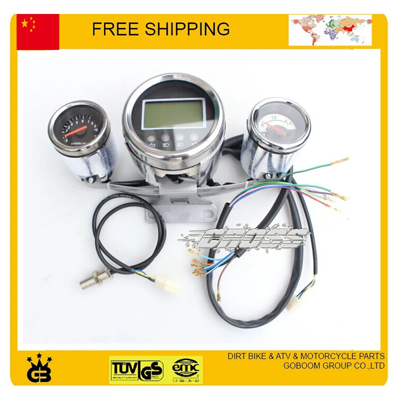 LCD Screen revolution counter and Battery electricity meter motorcycle