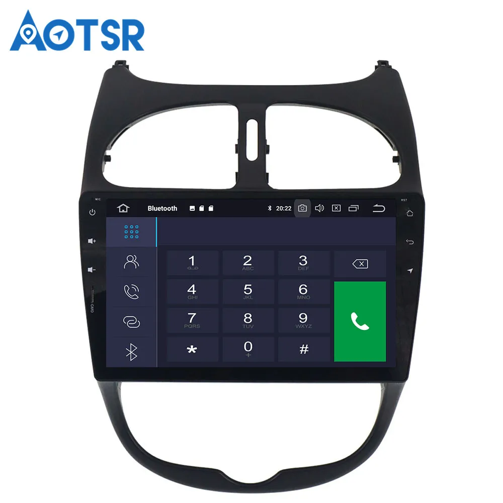 Excellent 9" IPS Android 9.0 Car Stereo Auto Radio For Peugeot 206 2000-2016 FM Audio Video Multimedia GPS Navigation Backup Camera No DVD 3
