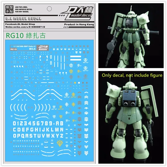 XY RG Zaku Waterslide Decal