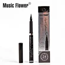 Макияж Music Flower водорастворимый подводка для глаз Водонепроницаемый не затенения черный на водной основе пера