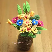 Кукольный домик миниатюрная гостиная сад ручной работы Цветы высота 6 см Fl47-3