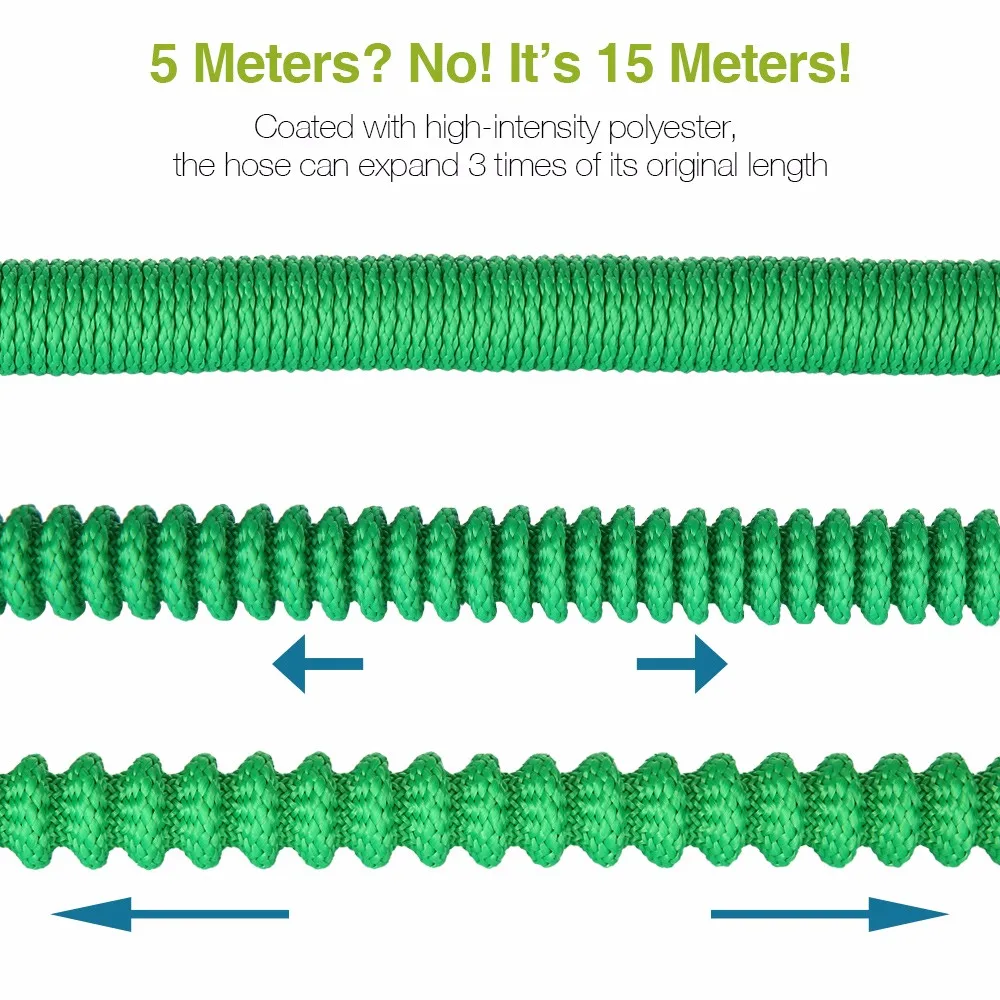COZZINE 50 футов Садовый шланг 3 раза расширяемый волшебный гибкий шланг для воды ЕС пластиковые шланги трубы с насадкой распылитель пистолет для полива