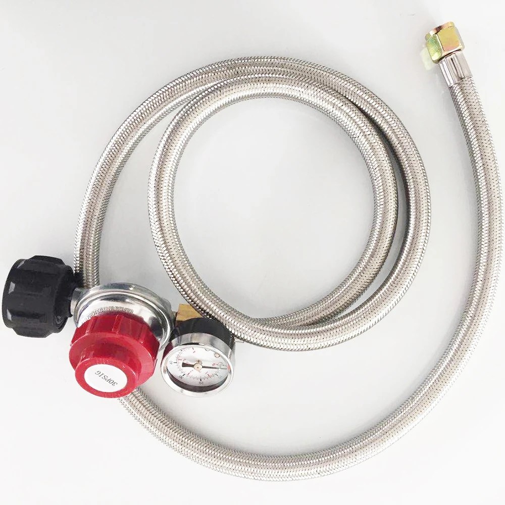 

MENSI 0-30PSI High pressure adjustable propane regulator with braided hose 60inches