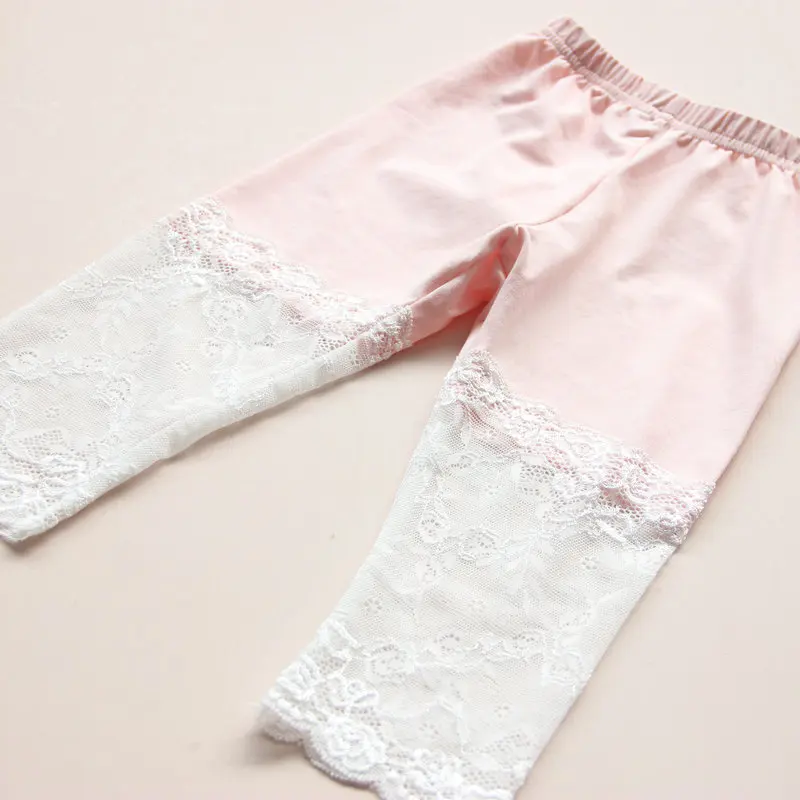Girl leggings children cotton lace summer girl leggings for kids