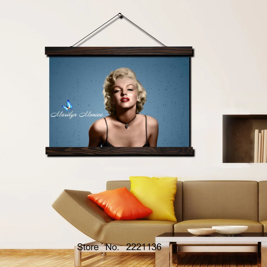 

Sexy Marilyn Monroe Scroll Painting Modern Home Framed Hanging Wall Decoration Artworks in High Definition Print Poster