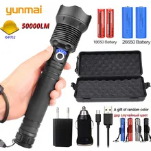 Yunmai 5000лм XHP70.2& XHP50 перезаряжаемый Мощный тактический светодиодный фонарик, светильник, мощность 18650 26650, батарея
