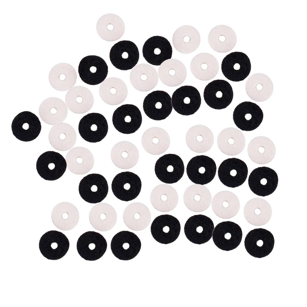 50pcs Guitar Strap Block Safety Strap Lock Washer Gaskets White Black Acoustic Electric Guitar Bass Ukulele Accessories