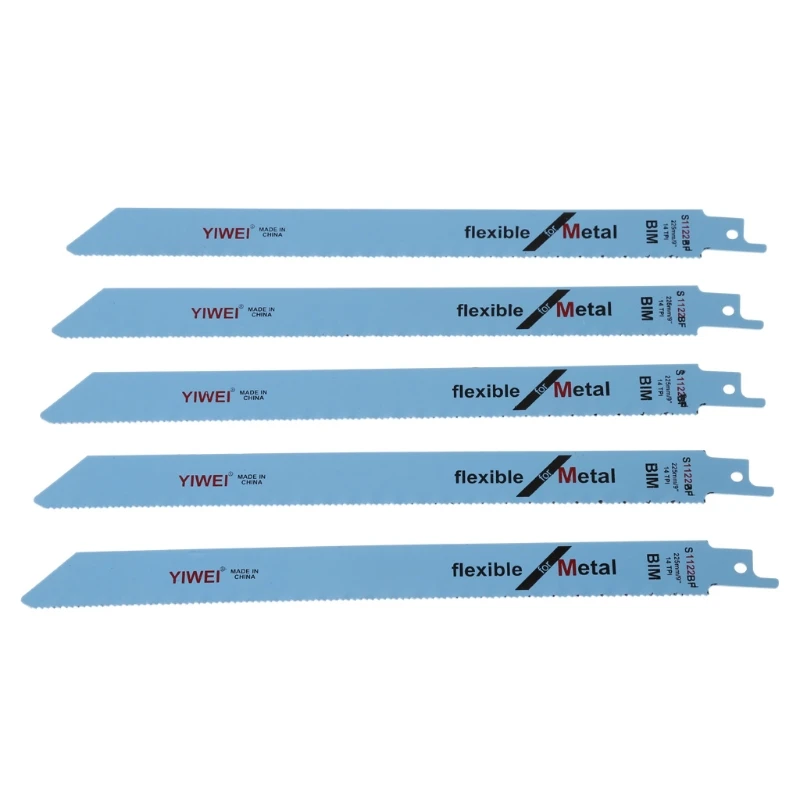 

5 Pcs S1122BF Reciprocating Sabre Saw Blades 227mm 9" For Metal & Wood Cutting #Aug.26