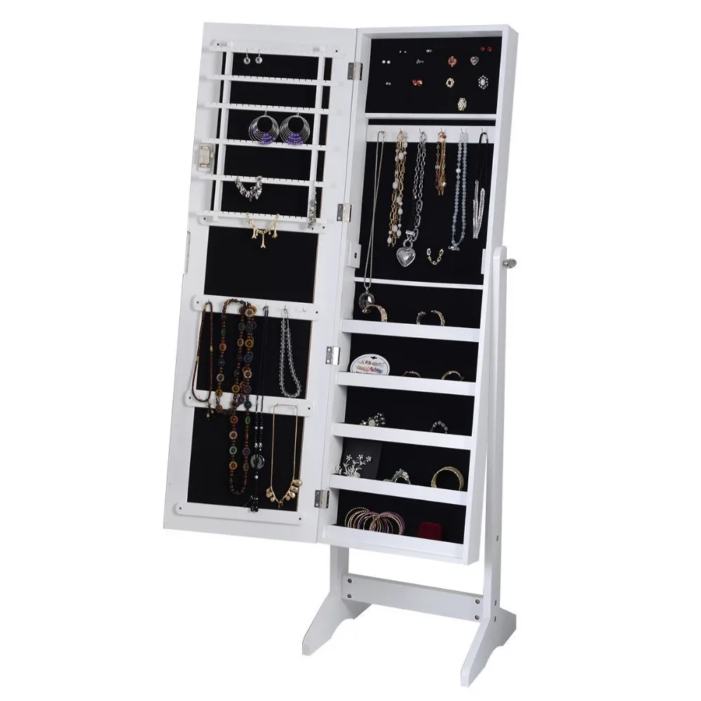 White Mirrored Jewelry Cabinet Armoire Mirror Organizer Storage Box Stand Storage Cabinets Wear Jewelry Wardrobe Mirror Cabinet Cabinet Sink Box Armcabinet Fasteners Aliexpress