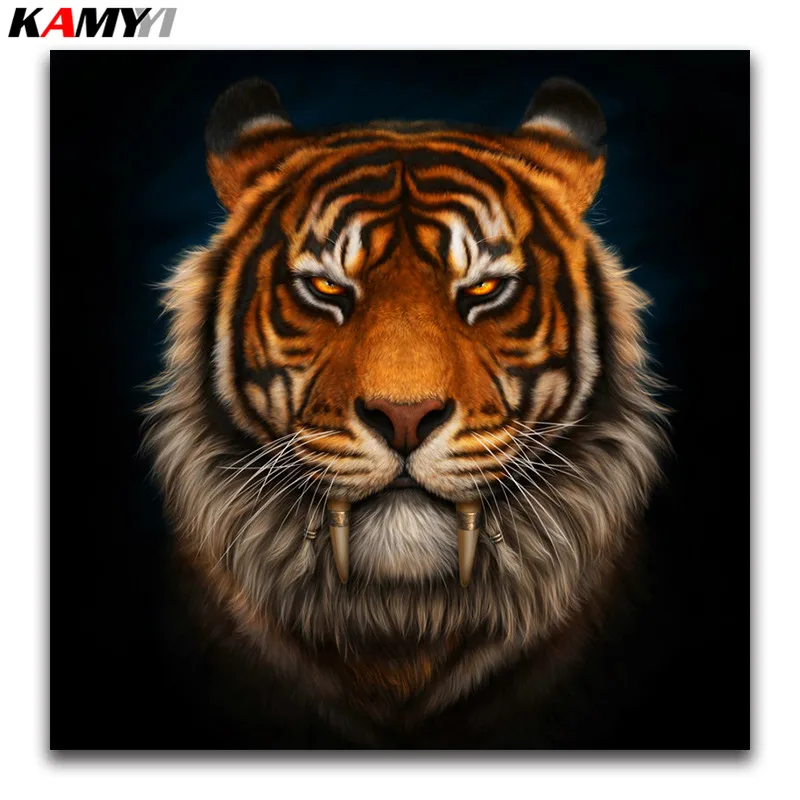 

5D Diy Diamond Painting Cross stitch kits full square Diamond Embroidery tiger picture round Diamond mosaic animal Art Crafts
