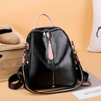 

Women's Bag Fashion Backpack Large Capacity Computer Solid Color Shoulder sac a dos femme school bags for teenage girls