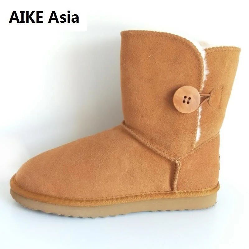 5803 Lady boots Ankle Winter Brand Button Snow Boots Classic Ug Women Warm Genuine Leather High Quality Australian Shoes Bota Women's Shoes