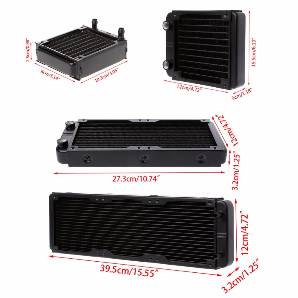 

80/120/240/360mm Aluminum Computer Radiator Water Cooler Cooling For CPU GPU VGA RAM Heatsink Exchanger liquid Cooler
