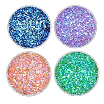 

10PCS/Lot Wholesale Vocheng Snap Charms 9 Colors Glitter Resin Charms 18mm Copper Metal Vn-1613*10 Free Shipping