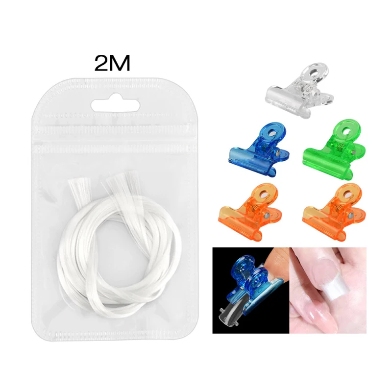 

Extension Acrylic Nail Form Fibernails with Curvature Clips Hot 2M Professional Fiberglass Nail Extension Nail Silk Wraps