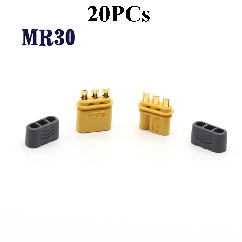 

20PCs Original Amass MR30 Plug Female Male MR30-F Connector RC Model Battery/ESC Adapting 3 Core Connect Plug Adapter