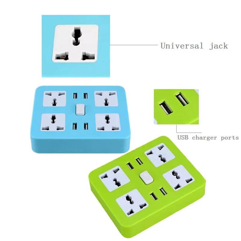 Умная универсальная розетка 4AC, универсальные розетки 4USB, быстрая зарядка, силовая полоса для дома, офиса, офиса, Великобритании/ЕС/США, вилка