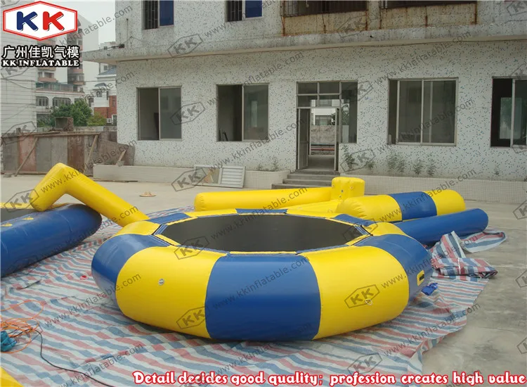 

Family inflatable floating jumping trampoline, inflatable towable water park game for adults