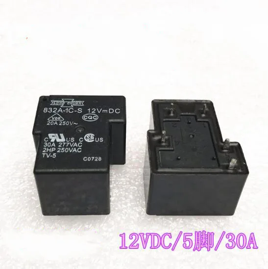 

12V relay 832A-1C-S-12VDC 832A1CS12VDC 832A1CS 12VDC DC12V 12V 20A 250VAC 5PIN