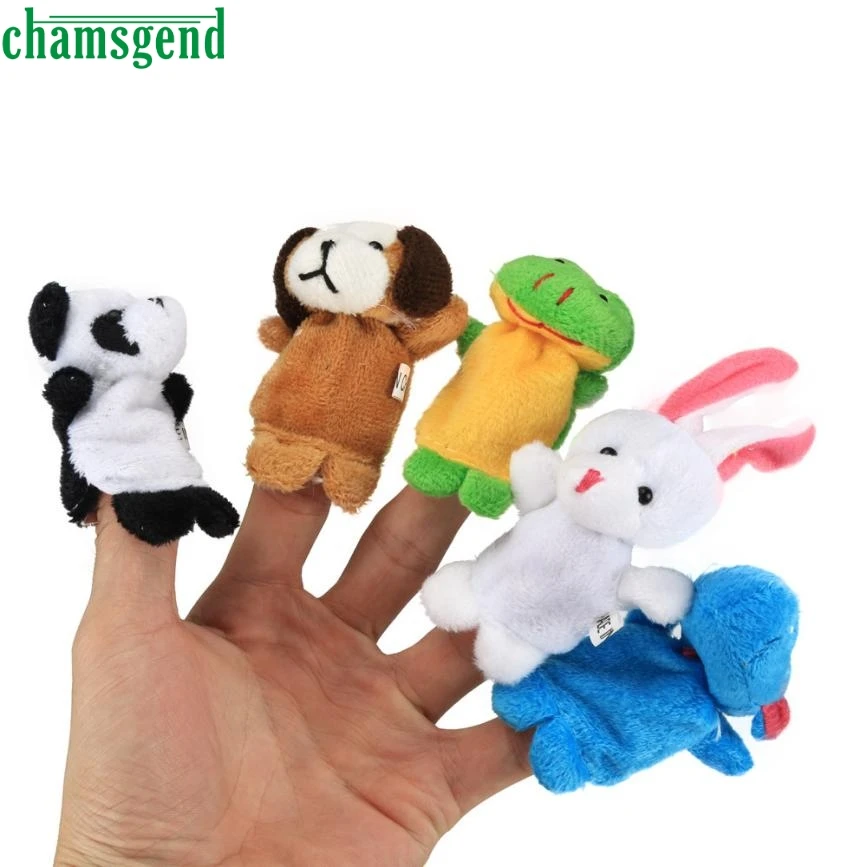 Finger Puppets-10 шт. Бархат Животных Мягкие Плюшевые Куклы Семьи Dec14