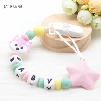 

Personalise Name Pacifier Clips Baby Dummy Chain DIY Soother Holder Newborn Attache Sucette BPA Free Baby Pacifier Holder Chain